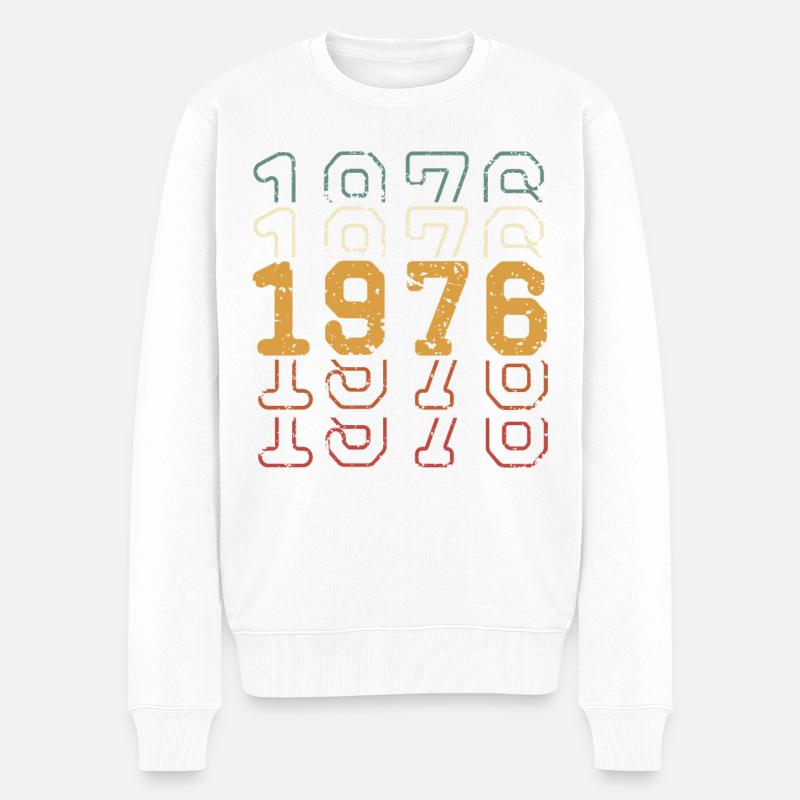 1976 - Männer Premium Bio Pullover - Weiß