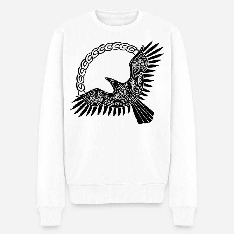 Aigle viking noir - Pull Premium bio Homme - blanc
