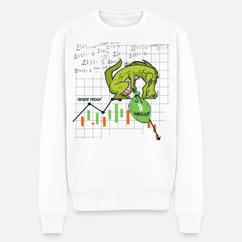 Dinocoin Zukunftssicher ? - Männer Premium Bio Pullover - Weiß