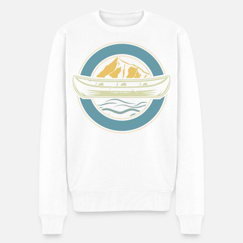 Kanu Kanut Kanutin Kanufahrer - Männer Premium Bio Pullover - Weiß