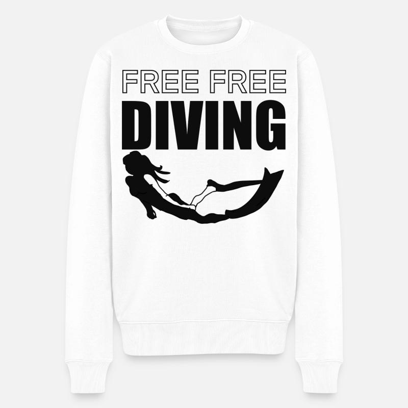 Free Diving - Männer Premium Bio Pullover - Weiß
