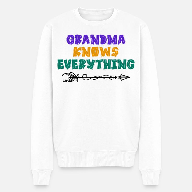 Alte Frau Cool Statement Großmutter Oma Seniorin - Männer Premium Bio Pullover - Weiß