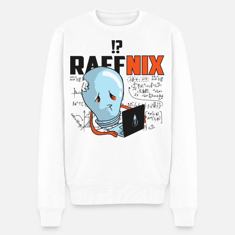 Raffnix Glühbirne - Männer Premium Bio Pullover - Weiß