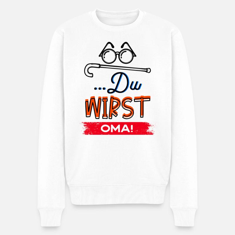 Großmutter Statement Oma Brille Sehschwäche Omi - Männer Premium Bio Pullover - Weiß
