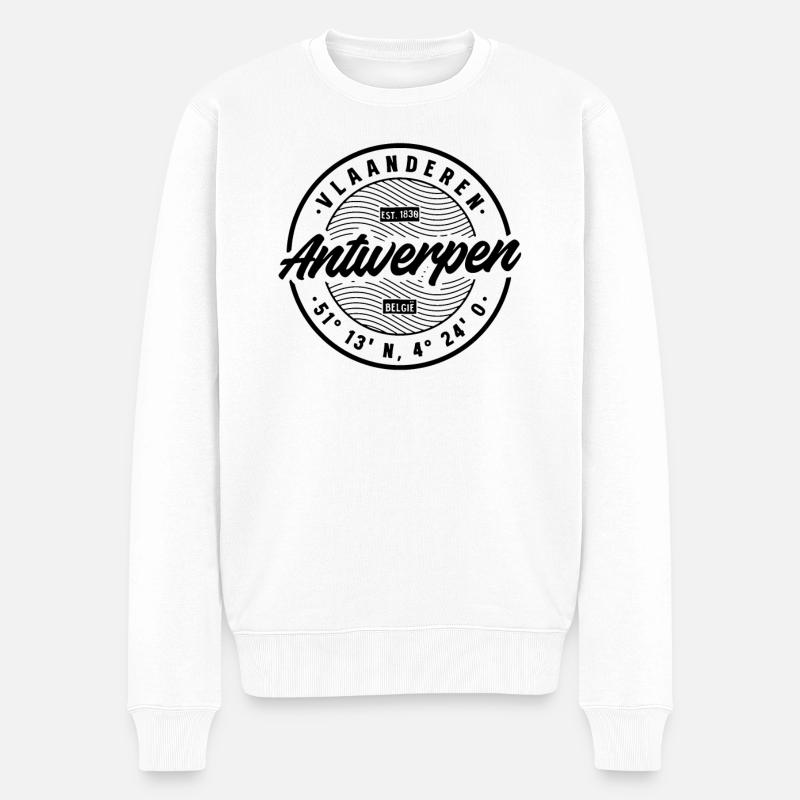 Badge rétro d’Anvers - Pull Premium bio Homme - blanc