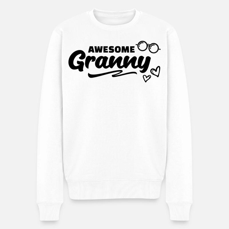 Brille Oma Großmutter Statement Alles Gute - Männer Premium Bio Pullover - Weiß