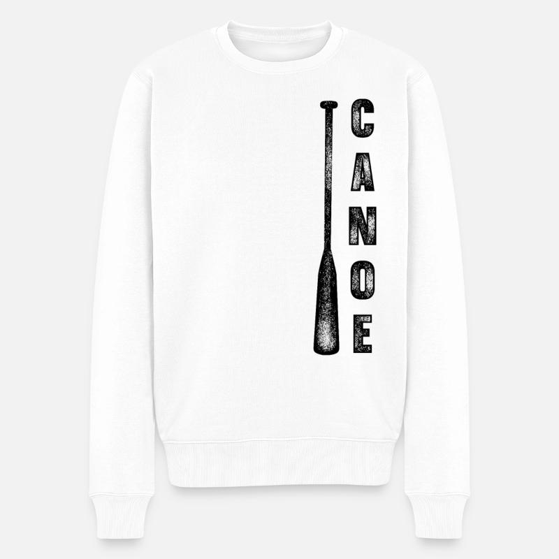 Kanu Kanufahrer Kanufahren - Männer Premium Bio Pullover - Weiß