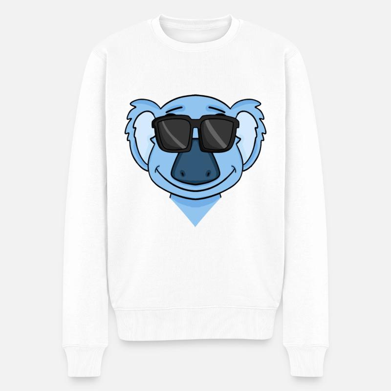 Koala mit Brille - Männer Premium Bio Pullover - Weiß