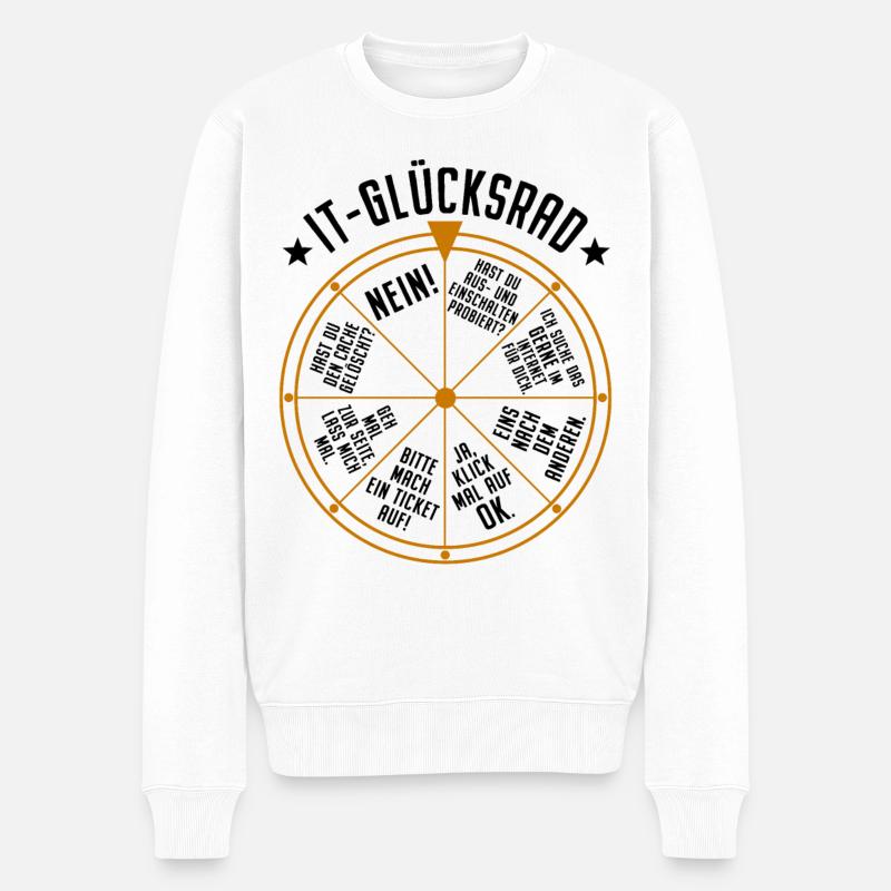 IT Support Glücksrad Service Desk IT Helpdesk Nerd - Männer Premium Bio Pullover - Weiß