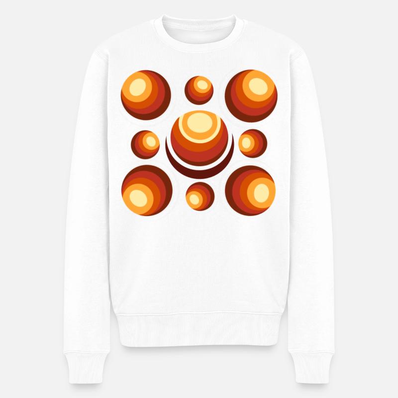 Retro Kugel Muster Mid-Century - Männer Premium Bio Pullover - Weiß