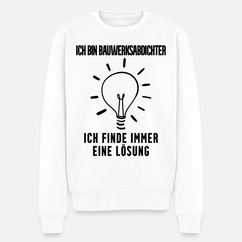 Bauwerksabdichter Beruf Ausbildung - Männer Premium Bio Pullover - Weiß