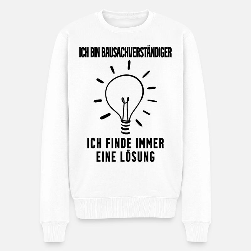 Bausachverständiger Beruf Ausbildung - Männer Premium Bio Pullover - Weiß