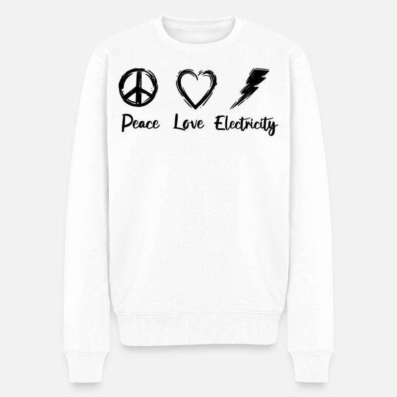 Elektriker Witz - Männer Premium Bio Pullover - Weiß