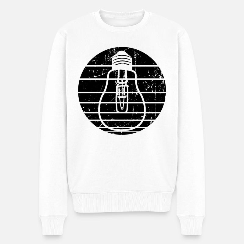 Glühlampe - Männer Premium Bio Pullover - Weiß