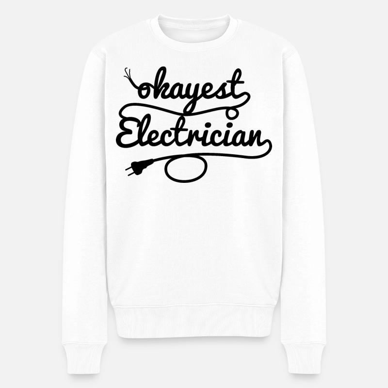 Durchschnittlicher Elektriker - Männer Premium Bio Pullover - Weiß