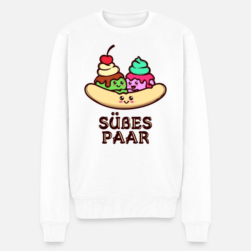 Nachspeise Süßigkeiten Naschen Backen Statement - Männer Premium Bio Pullover - Weiß