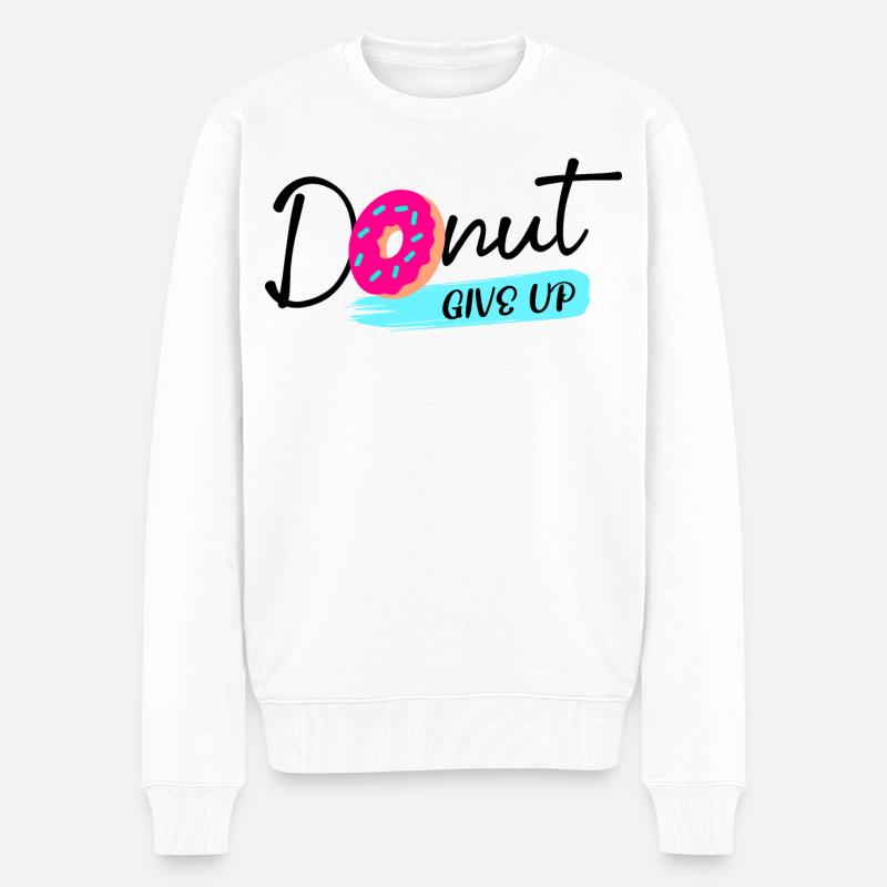 Donut Süßigkeiten Statement Naschen Lecker - Männer Premium Bio Pullover - Weiß
