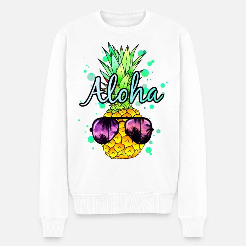 Ananas Aloha - Pull Premium bio Homme - blanc