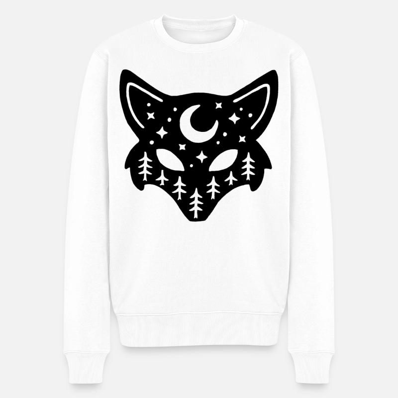 Schwarzfuchs-Totem der Natur - Männer Premium Bio Pullover - Weiß