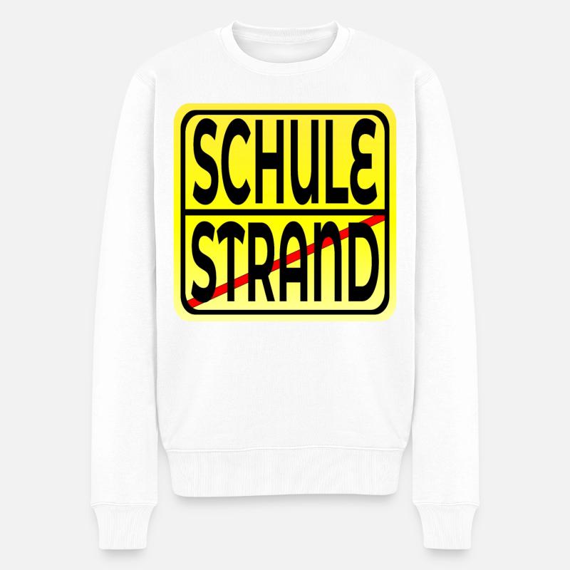 Ferienende Schulanfang - Männer Premium Bio Pullover - Weiß