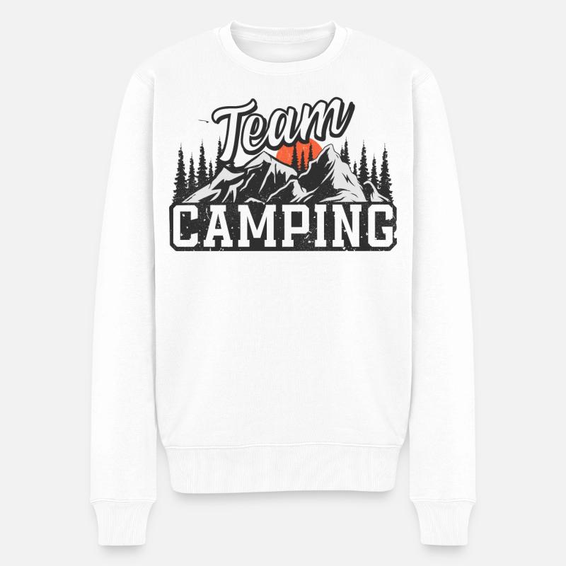 Team Camping - Männer Premium Bio Pullover - Weiß