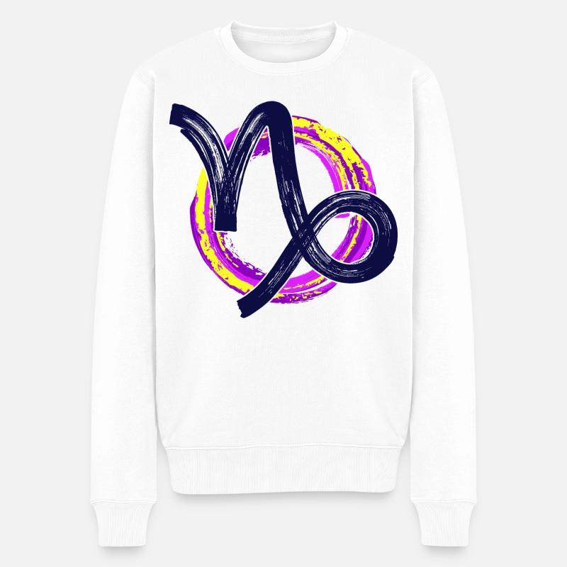 Astronomie Esoterik Steinbock Tierkreis Horoskop - Männer Premium Bio Pullover - Weiß