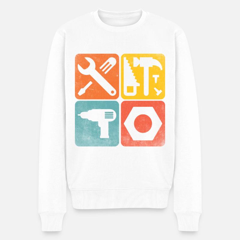 Werkzeuge - Männer Premium Bio Pullover - Weiß