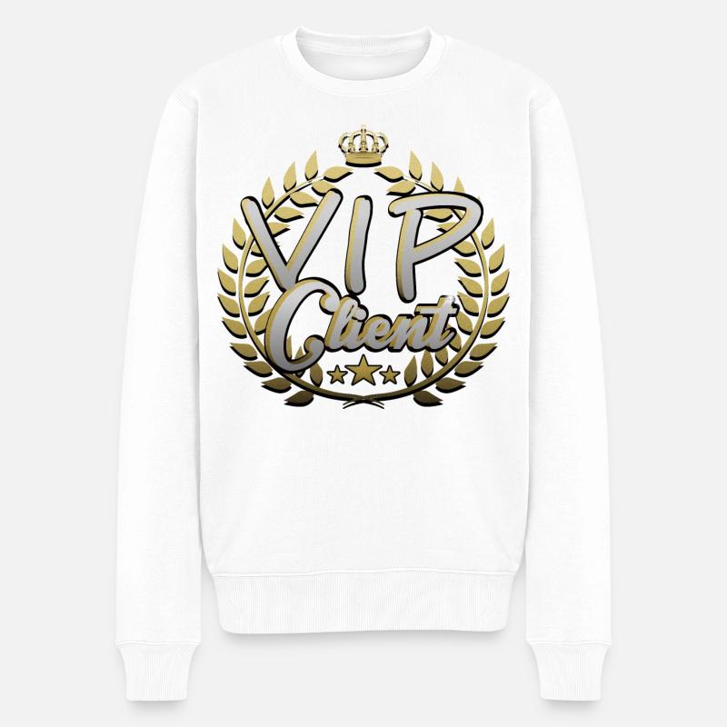 VIP Client - Männer Premium Bio Pullover - Weiß