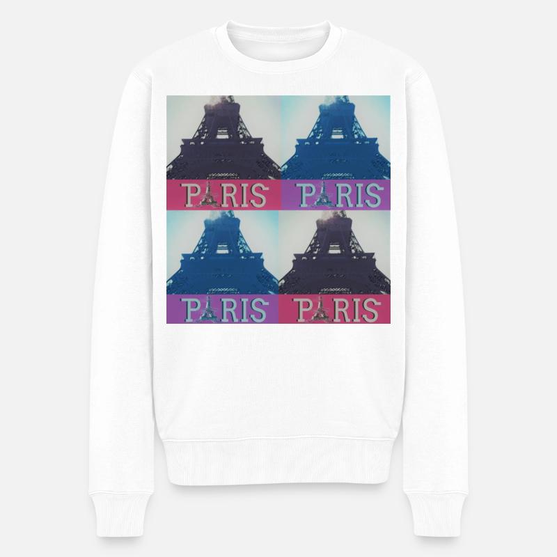 paris eiffel - Männer Premium Bio Pullover - Weiß