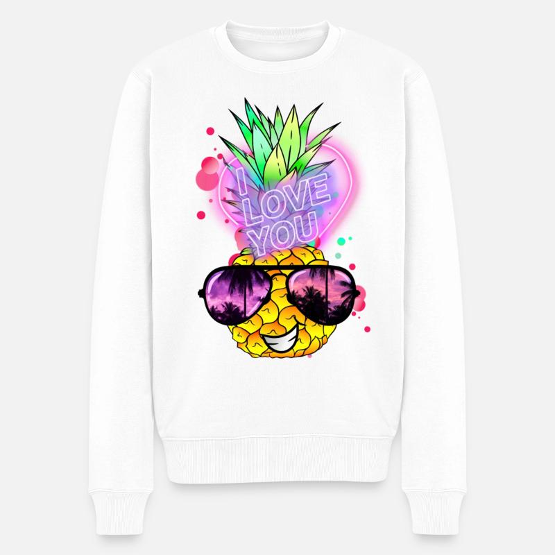 Ananas amoureux - Pull Premium bio Homme - blanc