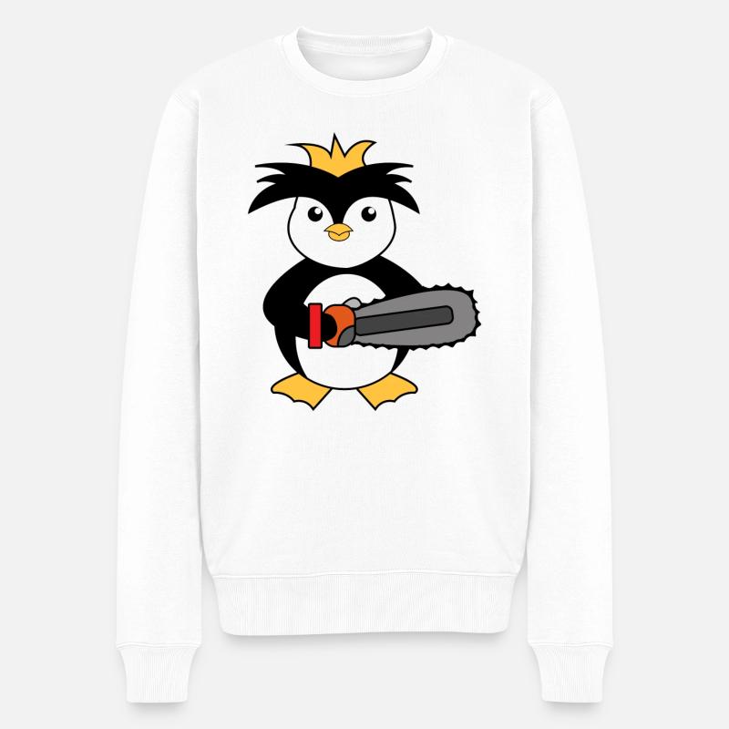 Zoo Pinguin Seevogel Tier Vogel Arktis - Männer Premium Bio Pullover - Weiß