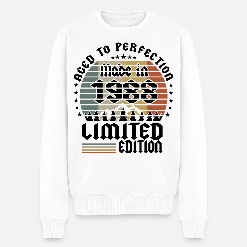 1988 Limited Edition - Männer Premium Bio Pullover - Weiß