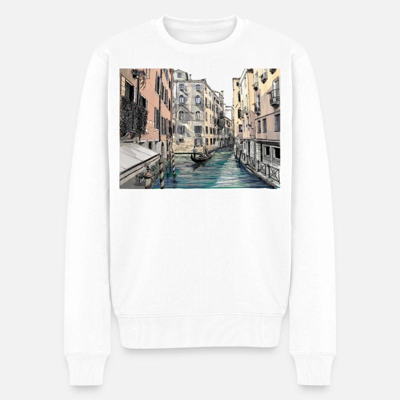 Venedig - Männer Premium Bio Pullover - Weiß