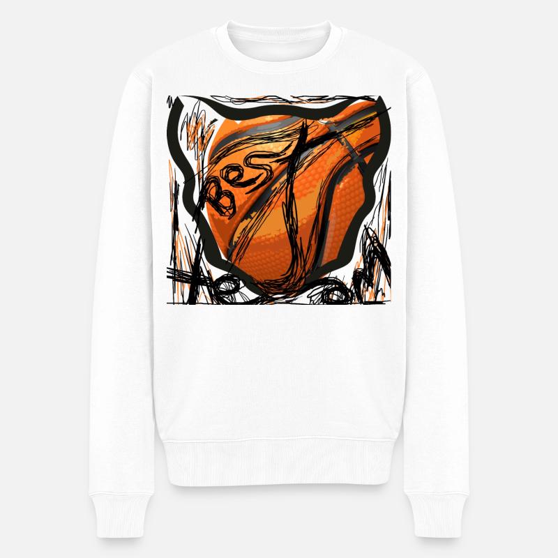 Basketball - Männer Premium Bio Pullover - Weiß