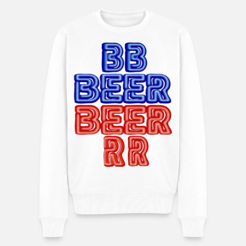 BIER - Männer Premium Bio Pullover - Weiß