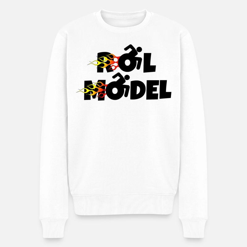 Jeder Rollstuhlfahrer ist ein Vorbild * - Männer Premium Bio Pullover - Weiß