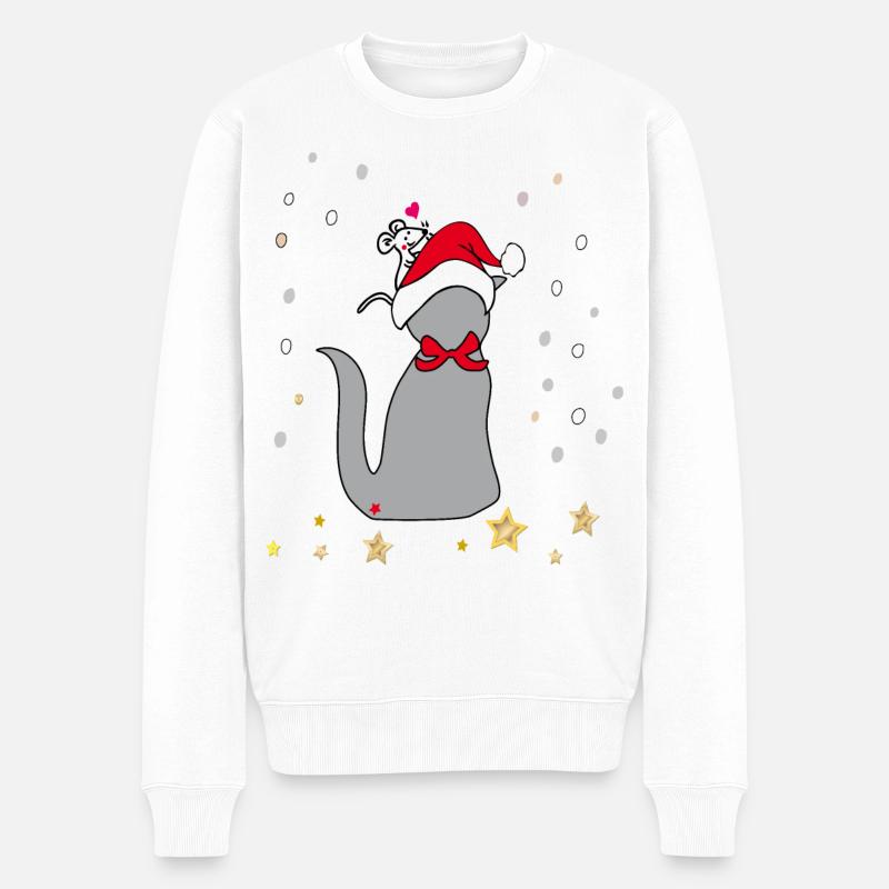Weihnachten - Männer Premium Bio Pullover - Weiß