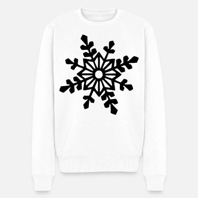 Schwarze Schneeflocke - Männer Premium Bio Pullover - Weiß