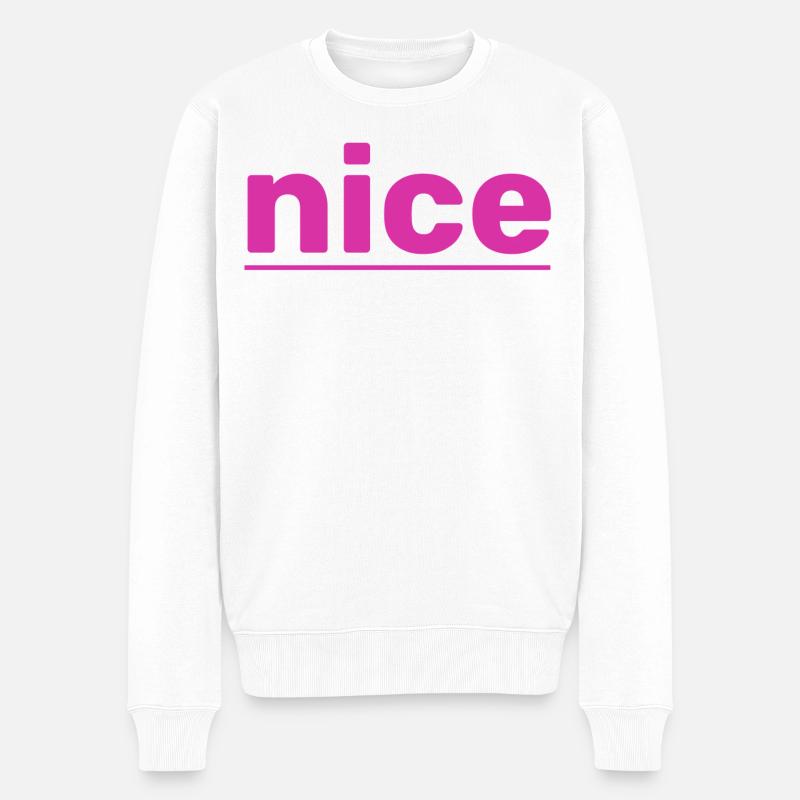 nice - Männer Premium Bio Pullover - Weiß