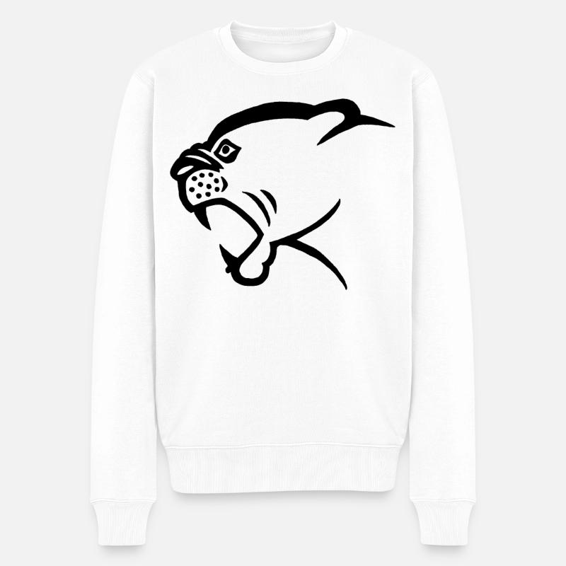 Tête de panthère noire - Pull Premium bio Homme - blanc