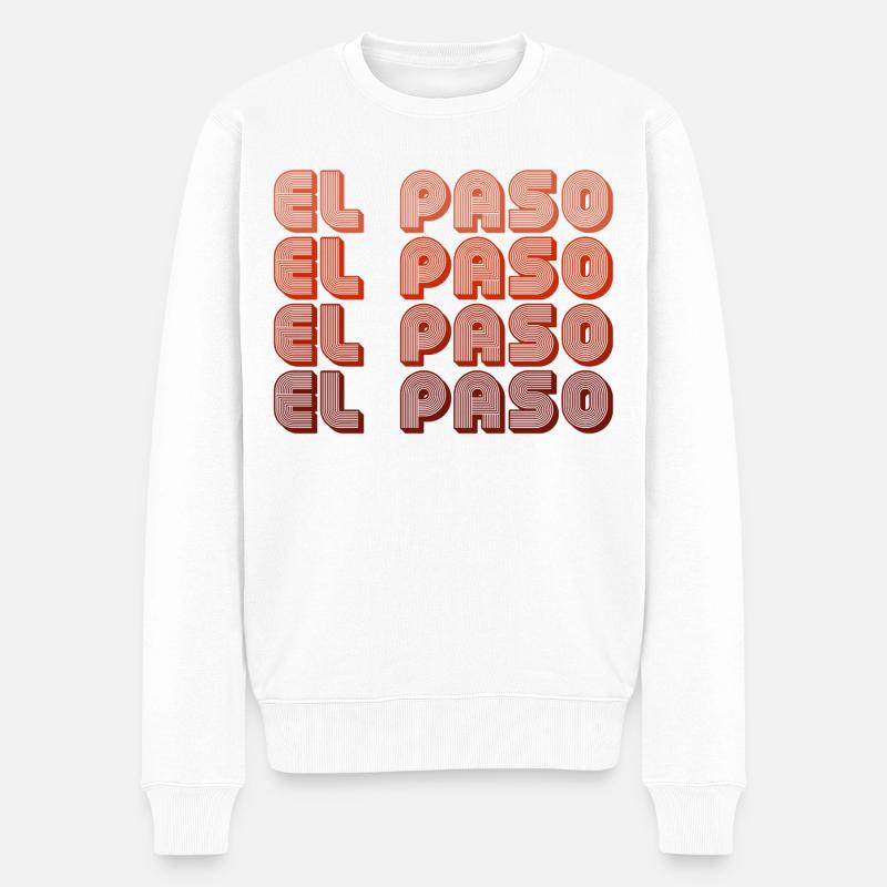 Motif rétro El Paso Gradient - Pull Premium bio Homme - blanc
