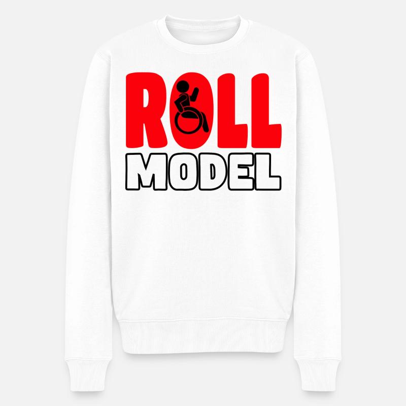 Jeder Rollstuhlfahrer ist ein Rollenmodell* - Männer Premium Bio Pullover - Weiß