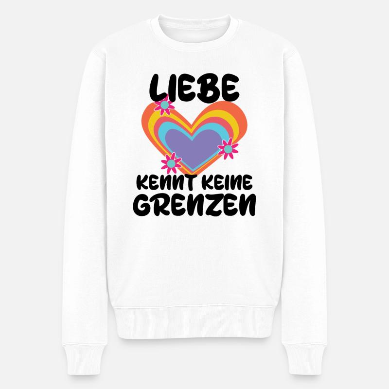 Gleichberechtigung Lgbt beziehung Herz Statement - Männer Premium Bio Pullover - Weiß