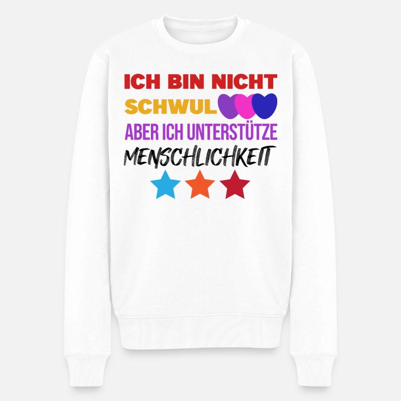 Lesbisch Lgbt Gleichberechtigung Statement Herz - Männer Premium Bio Pullover - Weiß