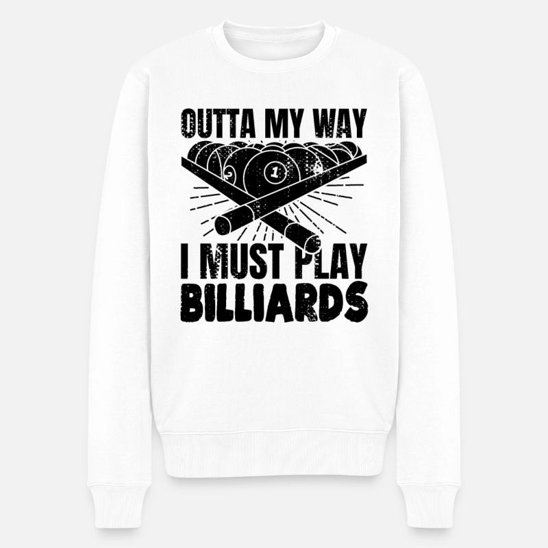 Drôle de joueur de billard - Pull Premium bio Homme - blanc