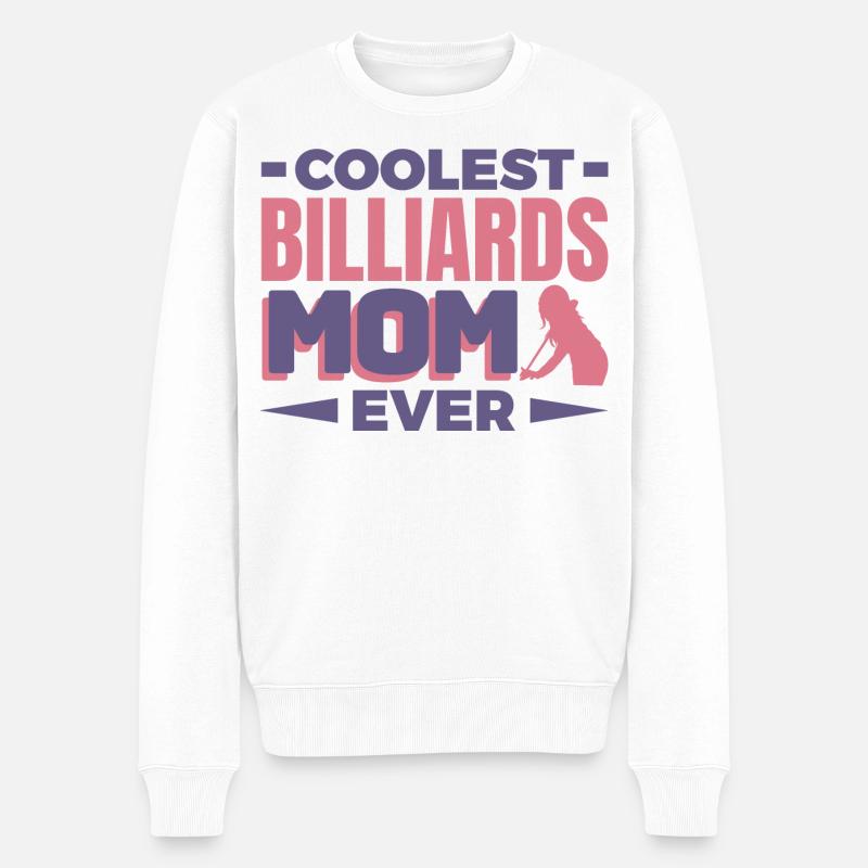 Billard Mutter - Männer Premium Bio Pullover - Weiß