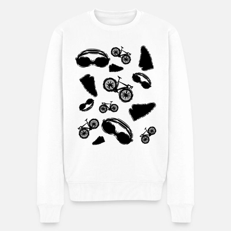 Triathlon Symbole - Männer Premium Bio Pullover - Weiß