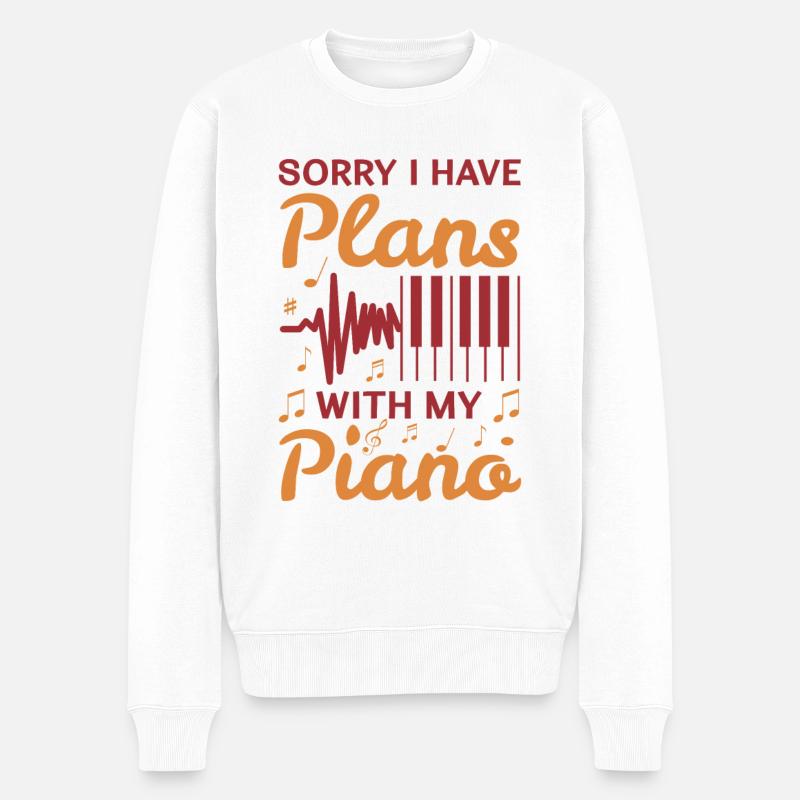 Klavierspruch - Männer Premium Bio Pullover - Weiß