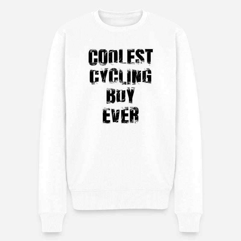 Cooler Radfahrer - Männer Premium Bio Pullover - Weiß