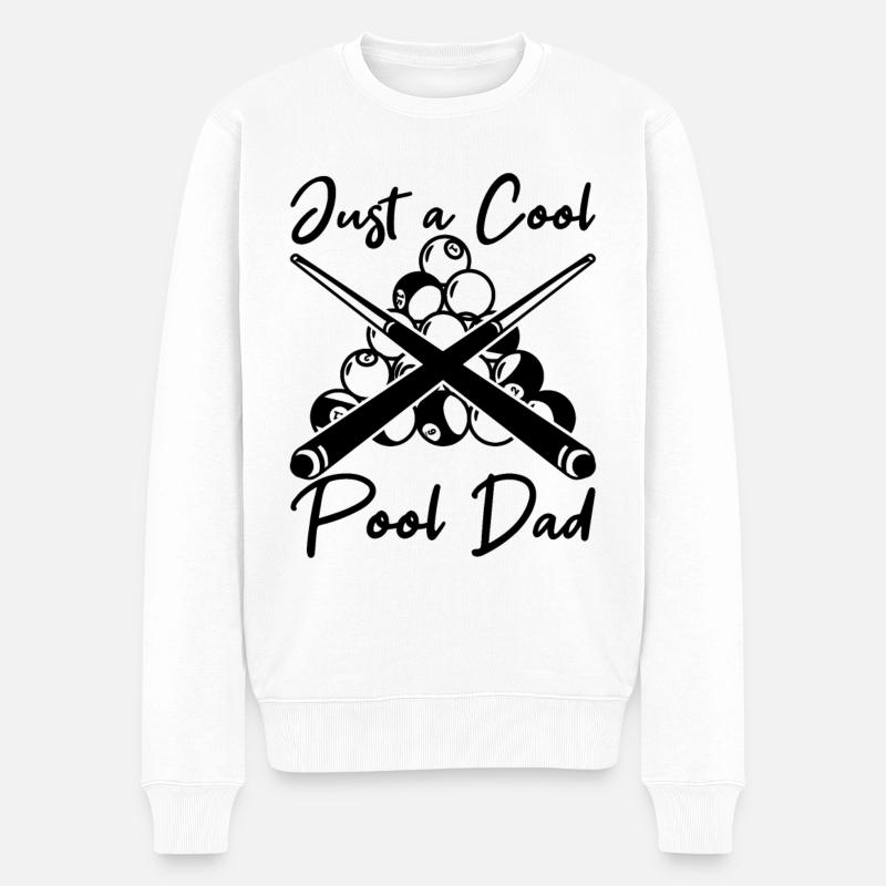 Billard Vater - Männer Premium Bio Pullover - Weiß